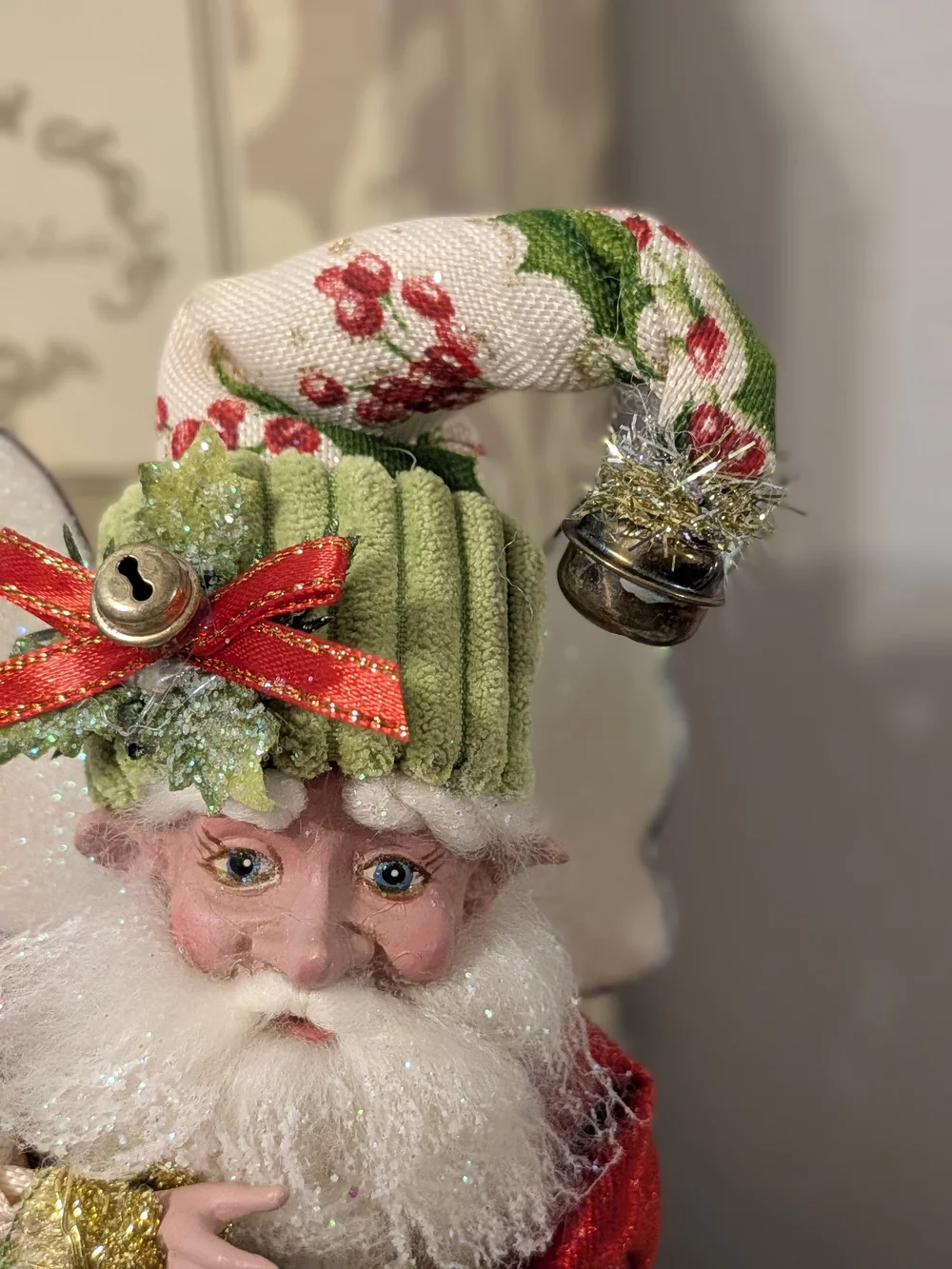 Mark Roberts Red & Green Holiday Elf Figurine - Decorative Home Holiday Accent